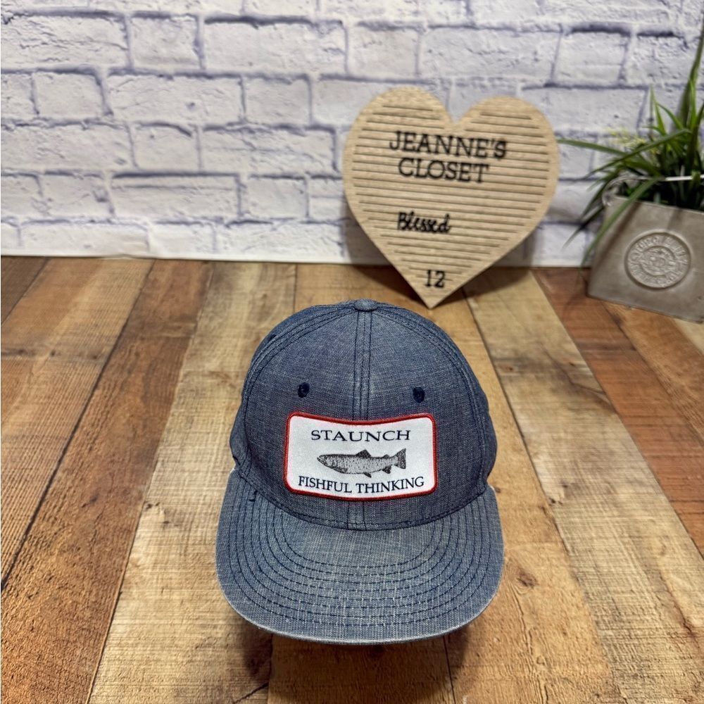 Staunch Fishful Thinking lake Boat Pier Lure Snapback Hat Cap Patch